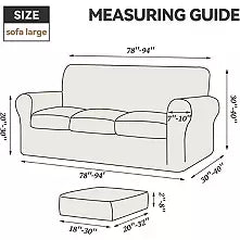 Ultra-Stretch 4-Piece Velvet Couch Cover - Dark Grey